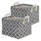 Contemporary Home Living Set of 2 Gray and White Storage and Laundry Bin 17.50"